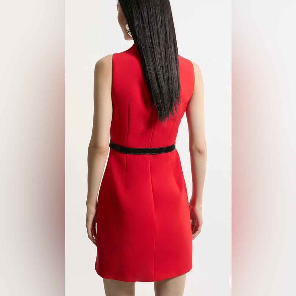 NWT Karen Millen Wrap Neck Tailored Mini Dress, Size 8P - Picture 3 of 8
